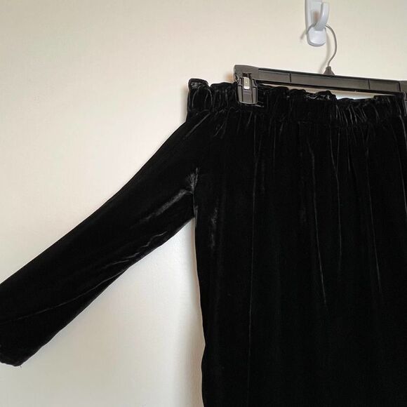 J. Crew Black Velvet Off the Shoulder Blouse XS - Picture 4 of 6